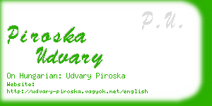 piroska udvary business card